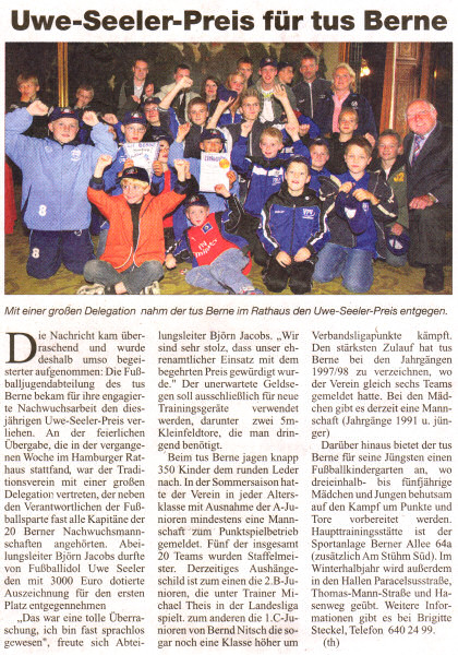 Ausschnitt aus dem Wochenblatt